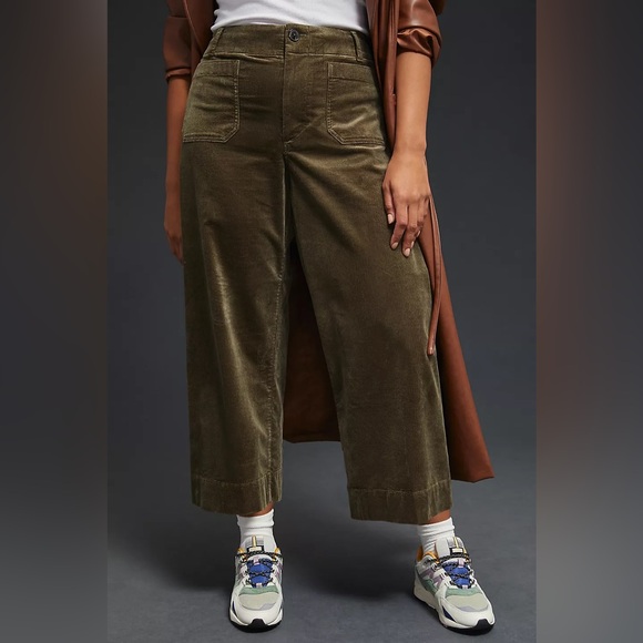 Anthropologie Pants - Anthropologie The Colette Cropped Wide-Leg Pants in Navy- 18W - NWT!